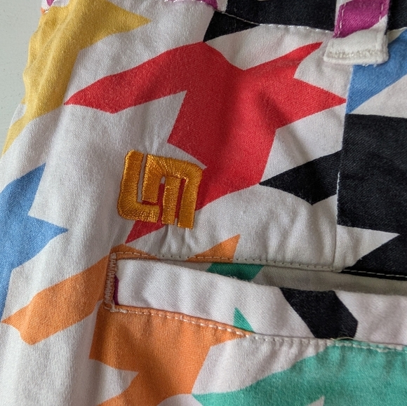 Loudmouth Multicolor Geometric Flat Front Shorts W36 - Picture 4 of 5